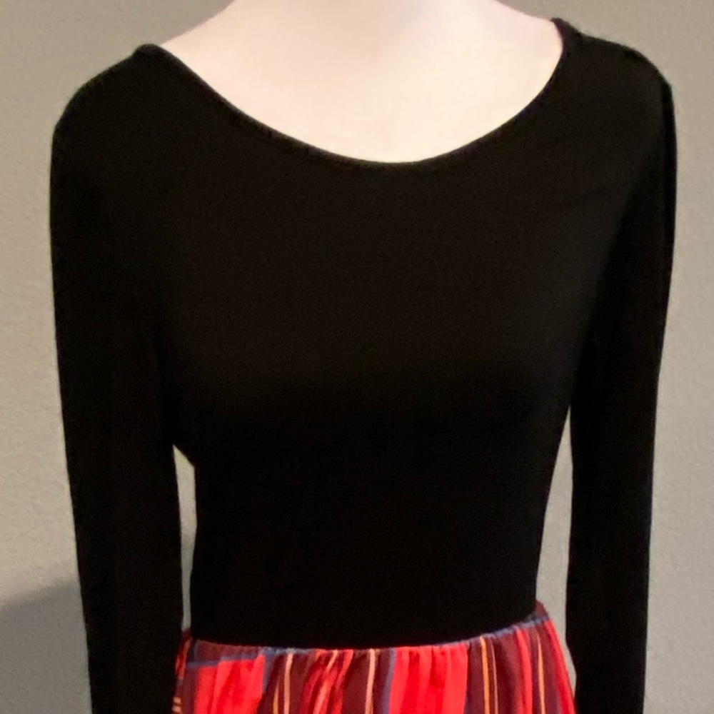 Long Sleeve Plaid Maxi Dress, Size Small